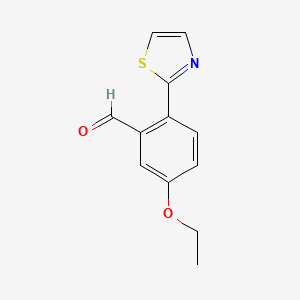 molecular formula C12H11NO2S B13889318 5-Ethoxy-2-(1,3-thiazol-2-yl)benzaldehyde 