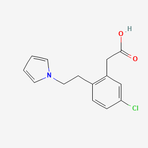 molecular formula C14H14ClNO2 B13889325 2-[5-Chloro-2-(2-pyrrol-1-ylethyl)phenyl]acetic acid 