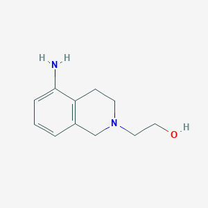 molecular formula C11H16N2O B13889423 2-(5-amino-3,4-dihydro-1H-isoquinolin-2-yl)ethanol 
