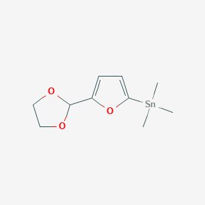 molecular formula C10H16O3Sn B13889424 [5-(1,3-Dioxolan-2-yl)furan-2-yl]-trimethylstannane 