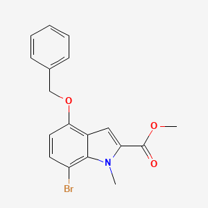 molecular formula C18H16BrNO3 B13889427 methyl 4-(benzyloxy)-7-bromo-1-methyl-1H-indole-2-carboxylate 