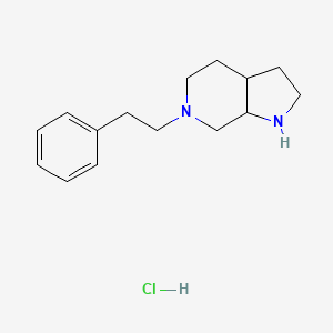 molecular formula C15H23ClN2 B13889440 6-(2-Phenylethyl)-1,2,3,3a,4,5,7,7a-octahydropyrrolo[2,3-c]pyridine;hydrochloride 