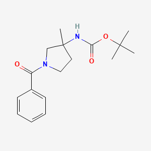 molecular formula C17H24N2O3 B13889505 tert-butyl N-(1-benzoyl-3-methyl-pyrrolidin-3-yl)carbamate 