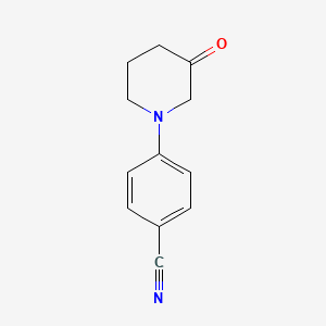 molecular formula C12H12N2O B13889514 4-(3-Oxopiperidin-1-yl)benzonitrile 