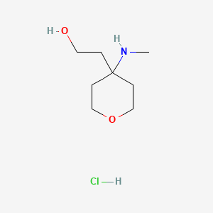 molecular formula C8H18ClNO2 B13889519 2-[4-(Methylamino)tetrahydropyran-4-YL]ethanol hydrochloride 