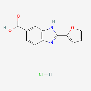 molecular formula C12H9ClN2O3 B1388959 2-Furan-2-YL-1H-benzoimidazole-5-carboxylic acid hydrochloride CAS No. 1158563-15-5