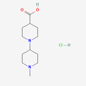 molecular formula C12H23ClN2O2 B1388960 1'-Methyl-[1,4']bipiperidinyl-4-carboxylic acid hydrochloride CAS No. 1185304-73-7