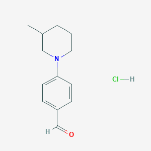molecular formula C13H18ClNO B1388961 4-(3-Methylpiperidin-1-yl)benzaldehyde hydrochloride CAS No. 1185153-16-5