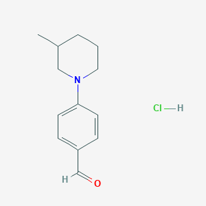 molecular formula C13H18ClNO B1388961 4-(3-Methyl-piperidin-1-yl)-benzaldehyde hydrochloride CAS No. 1185153-16-5