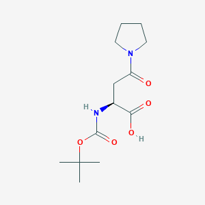 molecular formula C13H22N2O5 B13889629 (2S)-2-{[(tert-butoxy)carbonyl]amino}-4-oxo-4-(pyrrolidin-1-yl)butanoicacid 