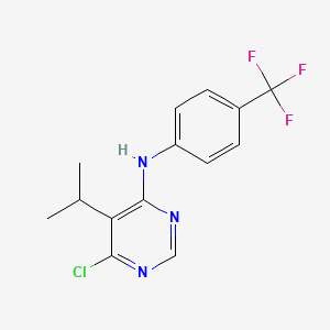 molecular formula C14H13ClF3N3 B13889634 6-chloro-5-isopropyl-N-(4-(trifluoromethyl)phenyl)pyrimidin-4-amine 