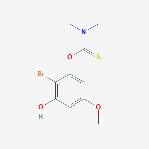 molecular formula C10H12BrNO3S B13889665 O-(2-bromo-3-hydroxy-5-methoxyphenyl) N,N-dimethylcarbamothioate 