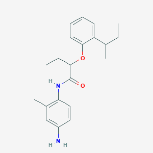 molecular formula C21H28N2O2 B1388967 N-(4-Amino-2-methylphenyl)-2-[2-(sec-butyl)-phenoxy]butanamide CAS No. 1020055-25-7