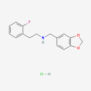 molecular formula C16H17ClFNO2 B1388970 Benzo[1,3]dioxol-5-ylmethyl-[2-(2-fluoro-phenyl)-ethyl]-amine hydrochloride CAS No. 1185293-50-8
