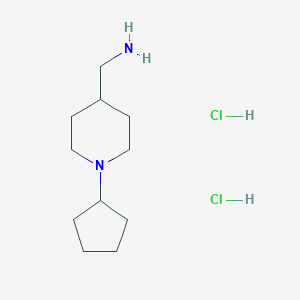 molecular formula C11H23ClN2 B1388971 (1-Cyclopentylpiperidin-4-yl)methanamine dihydrochloride CAS No. 1185300-51-9
