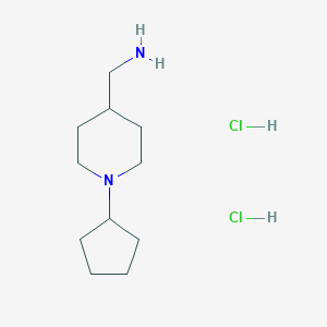 molecular formula C11H24Cl2N2 B1388971 C-(1-Cyclopentyl-piperidin-4-yl)-methylaminedihydrochloride CAS No. 1185300-51-9
