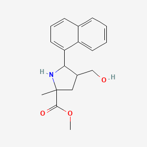 molecular formula C18H21NO3 B1388975 Methyl 4-(hydroxymethyl)-2-methyl-5-(1-naphthyl)-pyrrolidine-2-carboxylate CAS No. 1217606-36-4