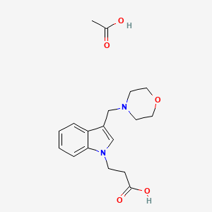 molecular formula C18H24N2O5 B1388976 3-(3-Morpholin-4-ylmethyl-indol-1-YL)-propionic acid acetate CAS No. 1185294-02-3