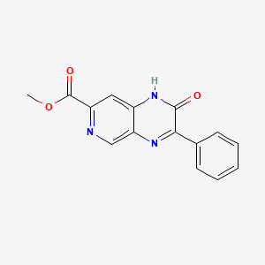 molecular formula C15H11N3O3 B13889763 methyl 2-oxo-3-phenyl-1H-pyrido[3,4-b]pyrazine-7-carboxylate 