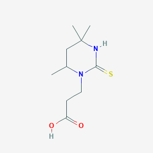molecular formula C10H18N2O2S B1388978 3-(4,4,6-Trimethyl-2-thioxotetrahydropyrimidin-1(2H)-YL)propanoic acid CAS No. 1017791-45-5