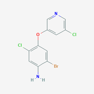 molecular formula C11H7BrCl2N2O B13889825 2-Bromo-5-chloro-4-(5-chloropyridin-3-yl)oxyaniline 