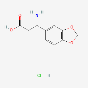 molecular formula C10H12ClNO4 B1388983 3-Amino-3-benzo[1,3]dioxol-5-yl-propionic acid hydrochloride CAS No. 464932-74-9
