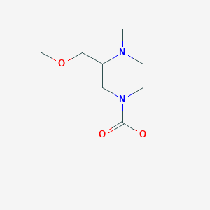 molecular formula C12H24N2O3 B13889860 Tert-butyl 3-(methoxymethyl)-4-methylpiperazine-1-carboxylate 