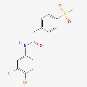 molecular formula C15H13BrClNO3S B13889868 N-(4-bromo-3-chlorophenyl)-2-(4-methylsulfonylphenyl)acetamide 