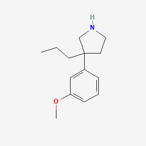 molecular formula C14H21NO B13889891 3-(3-Methoxyphenyl)-3-propylpyrrolidine CAS No. 74332-81-3