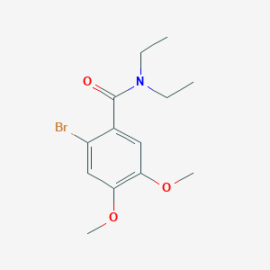 molecular formula C13H18BrNO3 B13889911 Benzamide, 2-bromo-N,N-diethyl-4,5-dimethoxy- CAS No. 105875-33-0