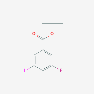 molecular formula C12H14FIO2 B13889958 Tert-butyl 3-fluoro-5-iodo-4-methylbenzoate 