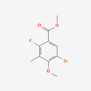 molecular formula C10H10BrFO3 B13889979 Methyl 5-bromo-2-fluoro-4-methoxy-3-methylbenzoate 