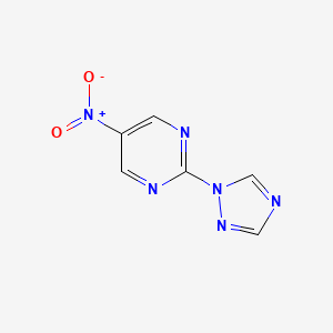 molecular formula C6H4N6O2 B13890003 5-nitro-2-(1H-1,2,4-triazol-1-yl)pyrimidine 