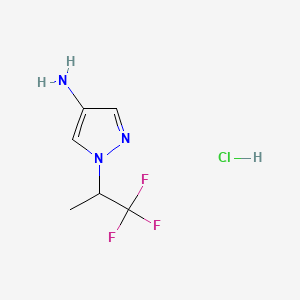 molecular formula C6H9ClF3N3 B13890024 1-(2,2,2-Trifluoro-1-methyl-ethyl)pyrazol-4-amine;hydrochloride 