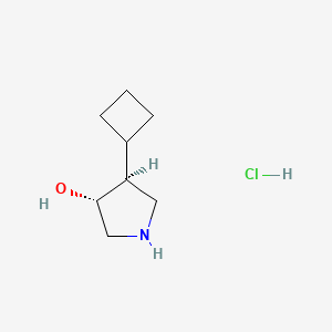 molecular formula C8H16ClNO B13890187 trans-4-Cyclobutylpyrrolidin-3-OL hydrochloride 