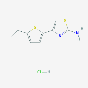 molecular formula C9H11ClN2S2 B1389019 4-(5-Ethyl-thiophen-2-yl)-thiazol-2-ylamine hydrochloride CAS No. 1184990-24-6