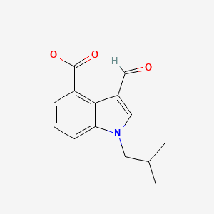 molecular formula C15H17NO3 B13890209 Methyl 3-formyl-1-isobutyl-indole-4-carboxylate 