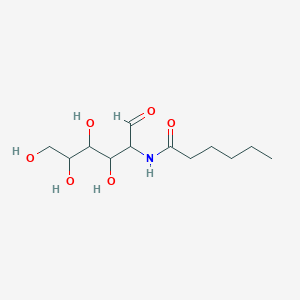 molecular formula C12H23NO6 B13890233 N-(3,4,5,6-tetrahydroxy-1-oxohexan-2-yl)hexanamide 