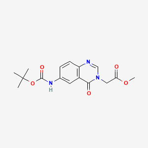 molecular formula C16H19N3O5 B13890241 Methyl 2-[6-(tert-butoxycarbonylamino)-4-oxo-quinazolin-3-yl]acetate 