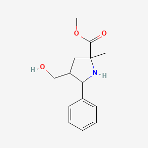 molecular formula C14H19NO3 B1389025 Methyl 4-(hydroxymethyl)-2-methyl-5-phenylpyrrolidine-2-carboxylate CAS No. 1217850-49-1