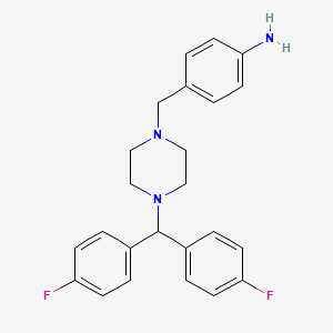 molecular formula C24H25F2N3 B1389029 4-{4-[Bis(4-fluorophenyl)methyl]piperazin-1-ylmethyl}phenylamine CAS No. 914349-63-6