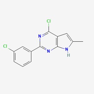 molecular formula C13H9Cl2N3 B13890337 4-chloro-2-(3-chlorophenyl)-6-methyl-7H-pyrrolo[2,3-d]pyrimidine 
