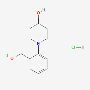 molecular formula C12H18ClNO2 B1389041 1-(2-Hydroxymethylphenyl)piperidin-4-ol hydrochloride CAS No. 1189437-95-3