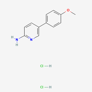 molecular formula C12H14Cl2N2O B1389042 5-(4-Methoxyphenyl)pyridin-2-ylamine dihydrochloride CAS No. 1185081-59-7