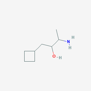 molecular formula C8H17NO B13890426 3-Amino-1-cyclobutylbutan-2-ol 