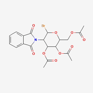 molecular formula C20H20BrNO9 B13890474 [(2R,3S,4R,5R)-3,4-bis(acetyloxy)-6-bromo-5-(1,3-dioxo-2,3-dihydro-1H-isoindol-2-yl)oxan-2-yl]methyl acetate 