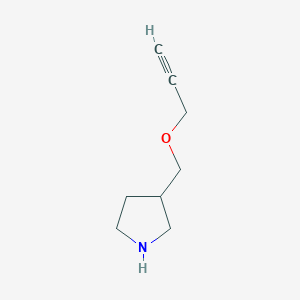 molecular formula C8H13NO B13890475 3-[(Prop-2-yn-1-yloxy)methyl]pyrrolidine 