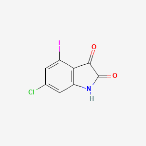 molecular formula C8H3ClINO2 B13890547 6-Chloro-4-iodoindoline-2,3-dione 