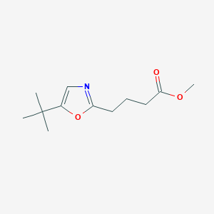 molecular formula C12H19NO3 B13890561 Methyl 4-(5-tert-butyl-1,3-oxazol-2-yl)butanoate 