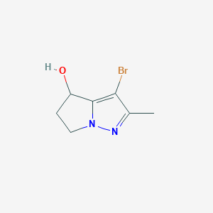 molecular formula C7H9BrN2O B13890588 3-Bromo-2-methyl-5,6-dihydro-4H-pyrrolo[1,2-b]pyrazol-4-ol 